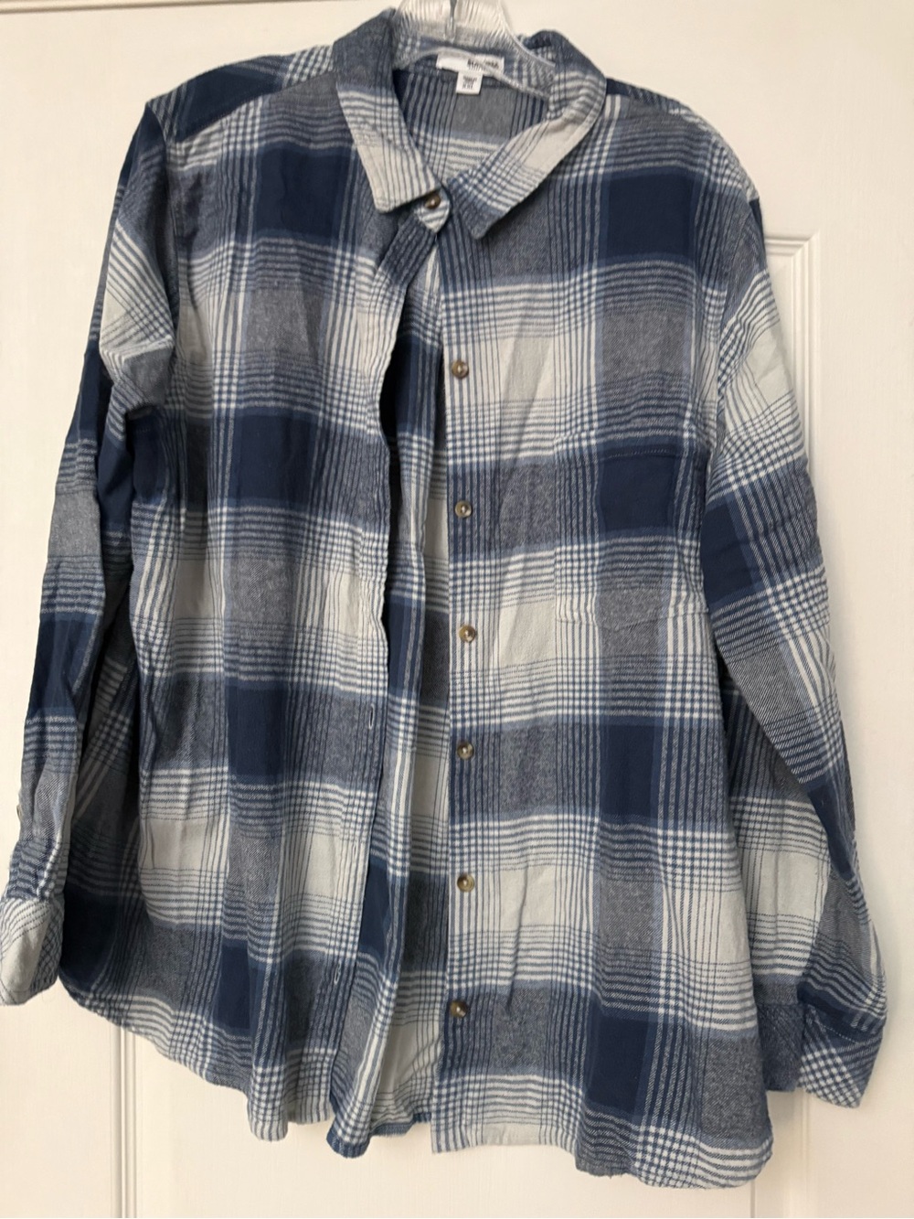 Men's Blue Plaid Button-Up Shirt